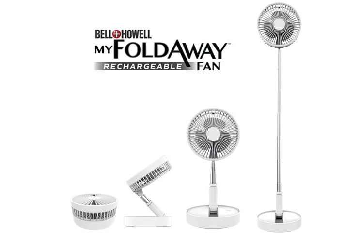 Bell+Howell My Foldaway Rechargeable Fan: Portable Windy Breeze Machine